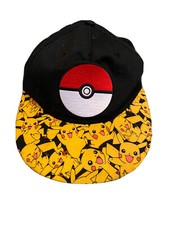 Pok mon Pikachu Hat Adjustable One Size Fits All Cap Youth Boys EUC Cute 