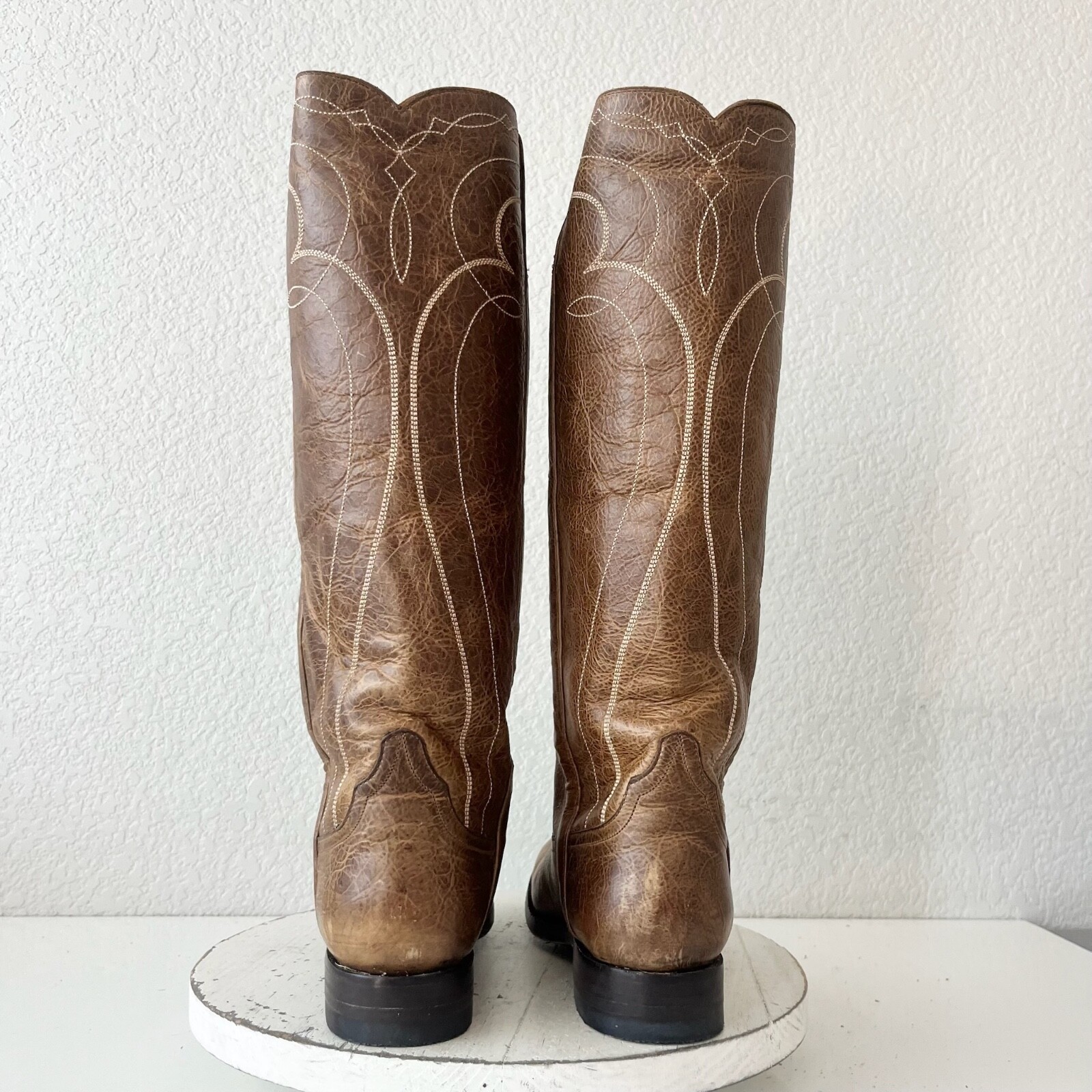 Rod Patrick Womens Cowboy Boots 7 Brown Leather Riding Boot Western Tall Top image 4