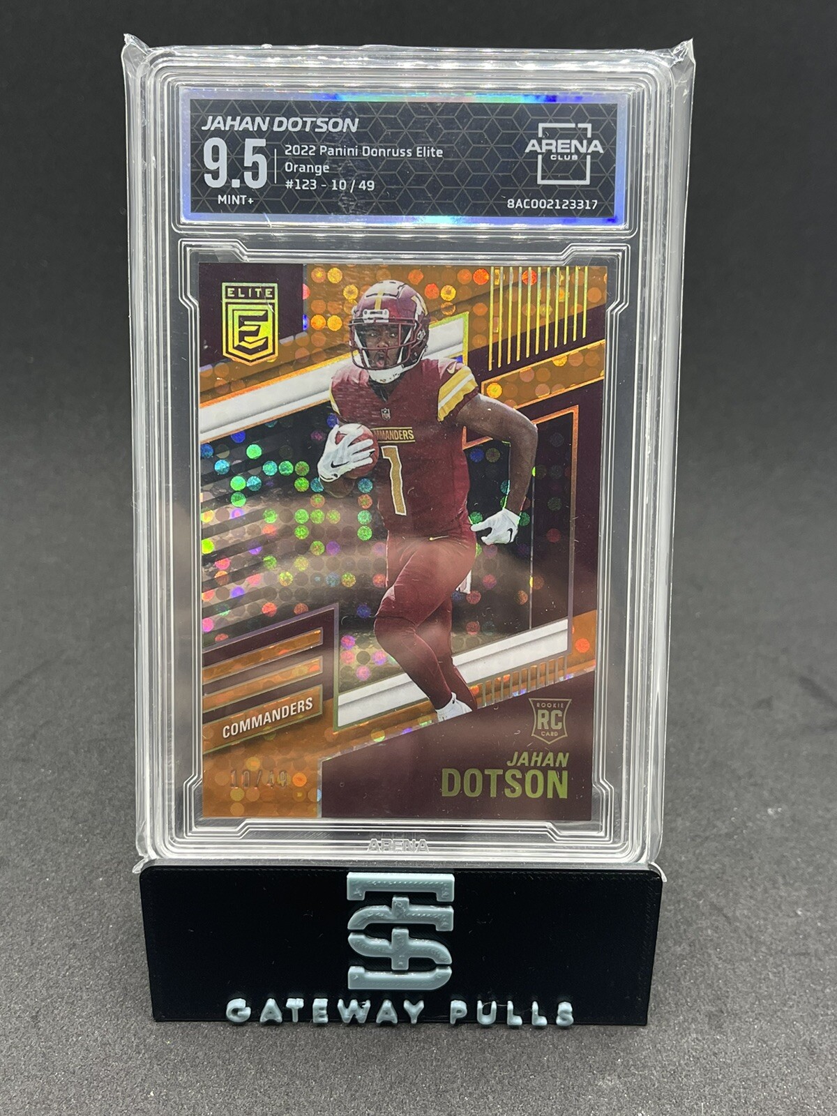 2022 Donruss Elite Jahan Dotson Rookie Orange /49 #123 ArenaClub 9.5 Pop 1