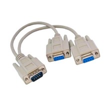  Lot10 1Ft DB9 9Pin Male to 2-DB9 Female Serial Y Cable 28AWG Shielded Straight