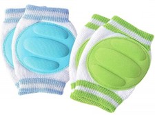Smiley Baby Knee Pads for Crawling, Stretchable Anti-Slip Padded Elastic 1 Pair