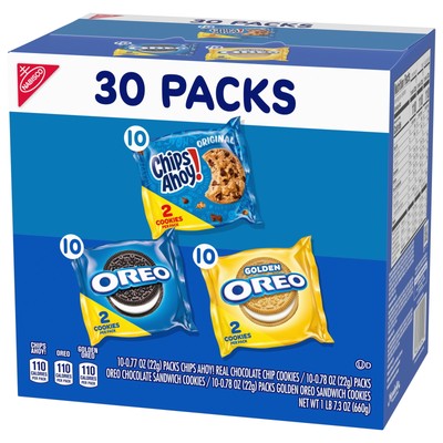 Sweet Treats Cookie Variety Pack OREO, OREO Golden & CHIPS AHOY!, 30 Snack Packs