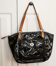 Coach Embossed Patent Leather Black Tote Bag Shoulderbag