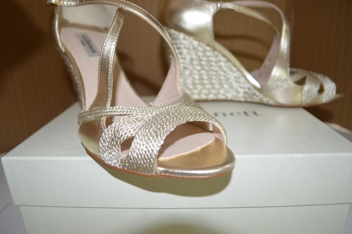 L.K. BENNETT Pale Gold Juliette Leather Wedges Espedrilles New 7 UK 40 EU US 9.5 - Picture 4 of 16
