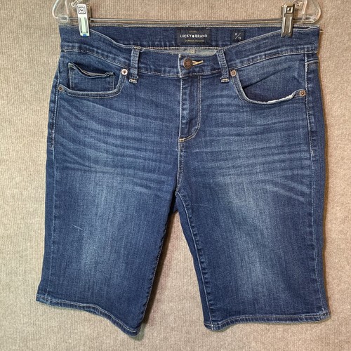 Lucky Brand Shorts Womens 8 29 Bermuda Denim Stretch Knee Peasant Mom - Picture 7 of 12