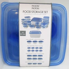 42 Piece Food Storage Container Set (Blue) Brand New  (U.S. Seller)