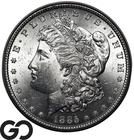 1885 Morgan Silver Dollar Coin, Lustrous White Gem BU++