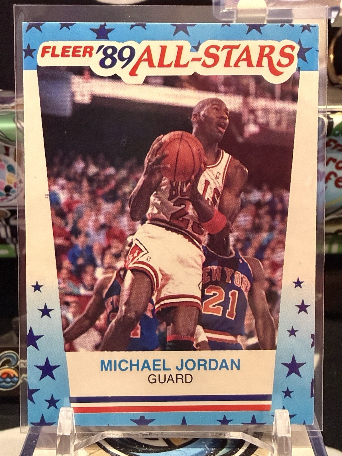 MICHAEL JORDAN 1989-90 Fleer All-Stars Sticker #3 Chicago Bulls JW