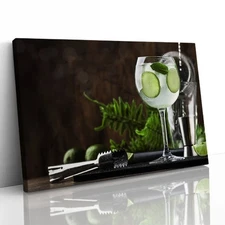 Royal Mojito Cocktail Canvas Framed Print Picture Wall Art