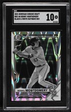 2021 Bowman Draft Black & White RayWave Refractor Benny Montgomery SGC 10 0o3x