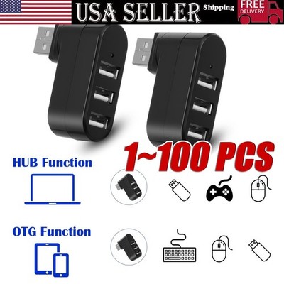 3 Port High Speed USB 3.0 Multi HUB Splitter Expansion Desktop PC Laptop lot