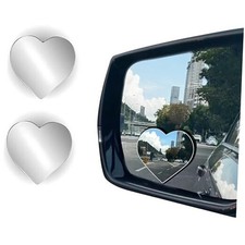 2PCS Car Heart Shaped Blind Spot Mirrors,Convex RearView Mirrors for Enhanced