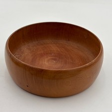 Vintage Mid Century Wood Bowl 6.5  Hand Turned Solid Hardwood Small Dish MCM