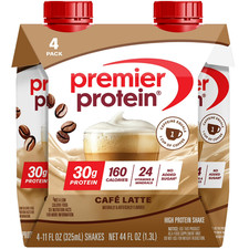 Premier Protein Nutritional Shake - Caf  Latte 30g Protein, 11 fl oz, 4 Ct