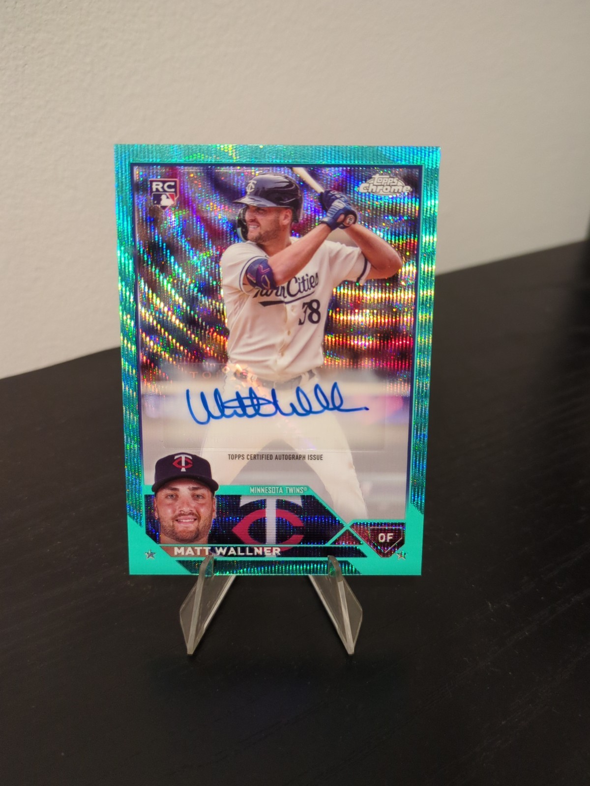 2023 Topps Chrome Update Matt Wallner Aqua Wave Refractor /199 #AC-MW RC Auto