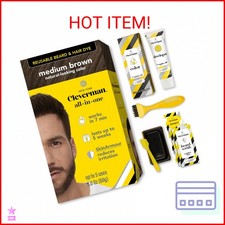 Reusable Hair  Beard Dye for Men   Medium Brown  Up to 5 Uses, 7 Minutes  Nat