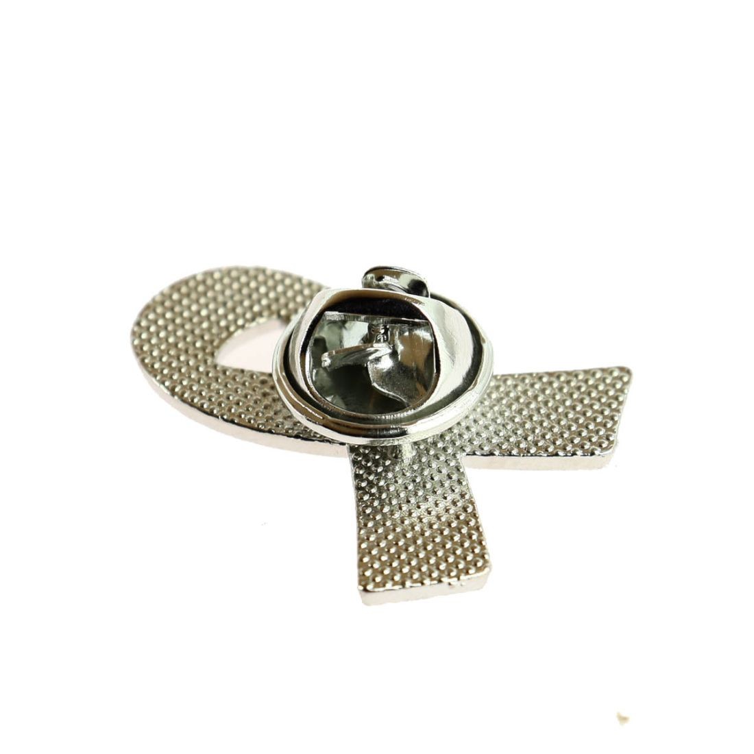 Pin's Ruban Rose - Soutien Cancer Du Sein, Octobre Rose, épingle Métal Argenté, Dimensions 22,3 X 26,1 Mm