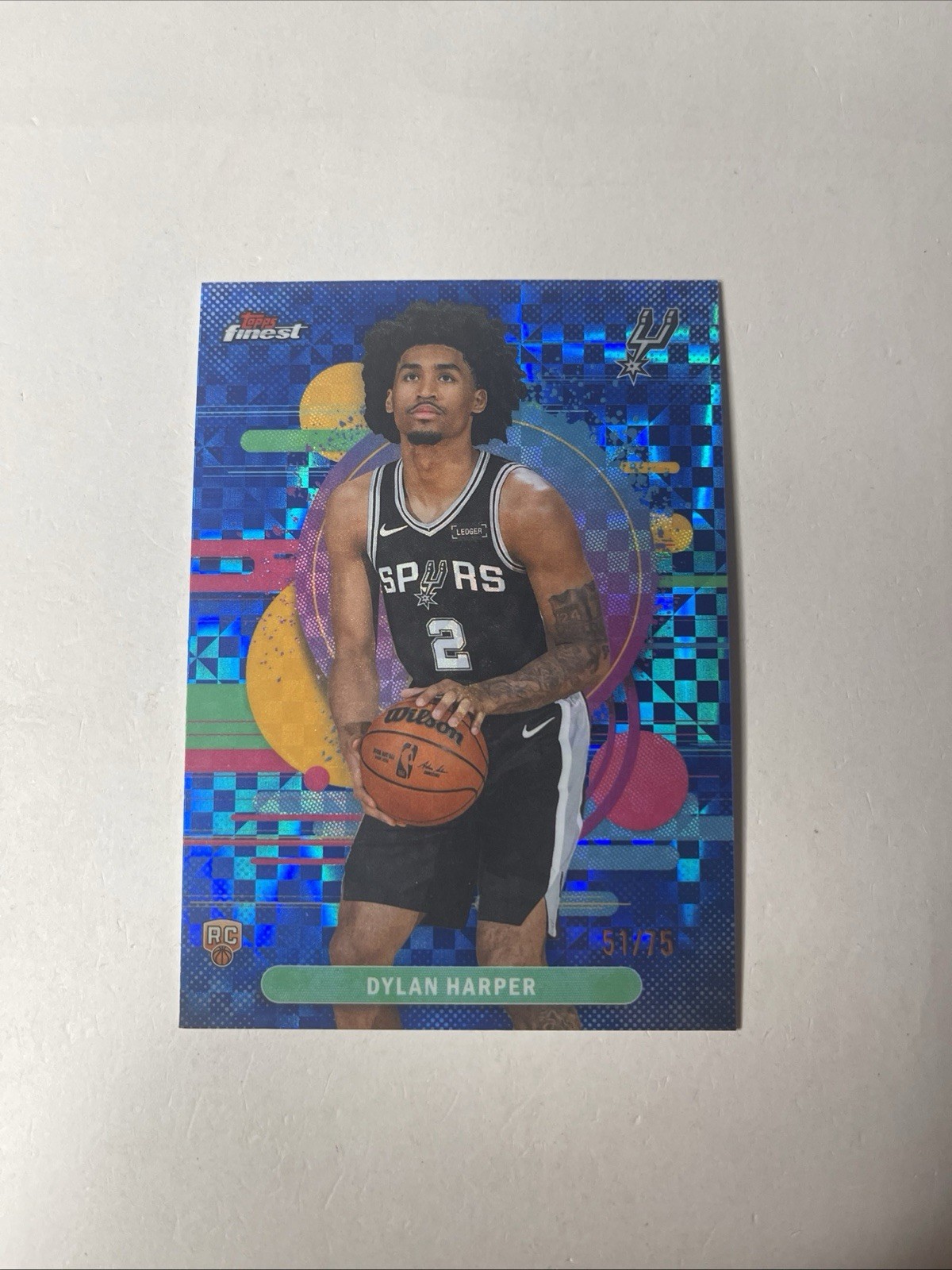 2025-26 Topps Finest Basketball Dylan Harper Rookie Blue X-fractor /75 Uncommon