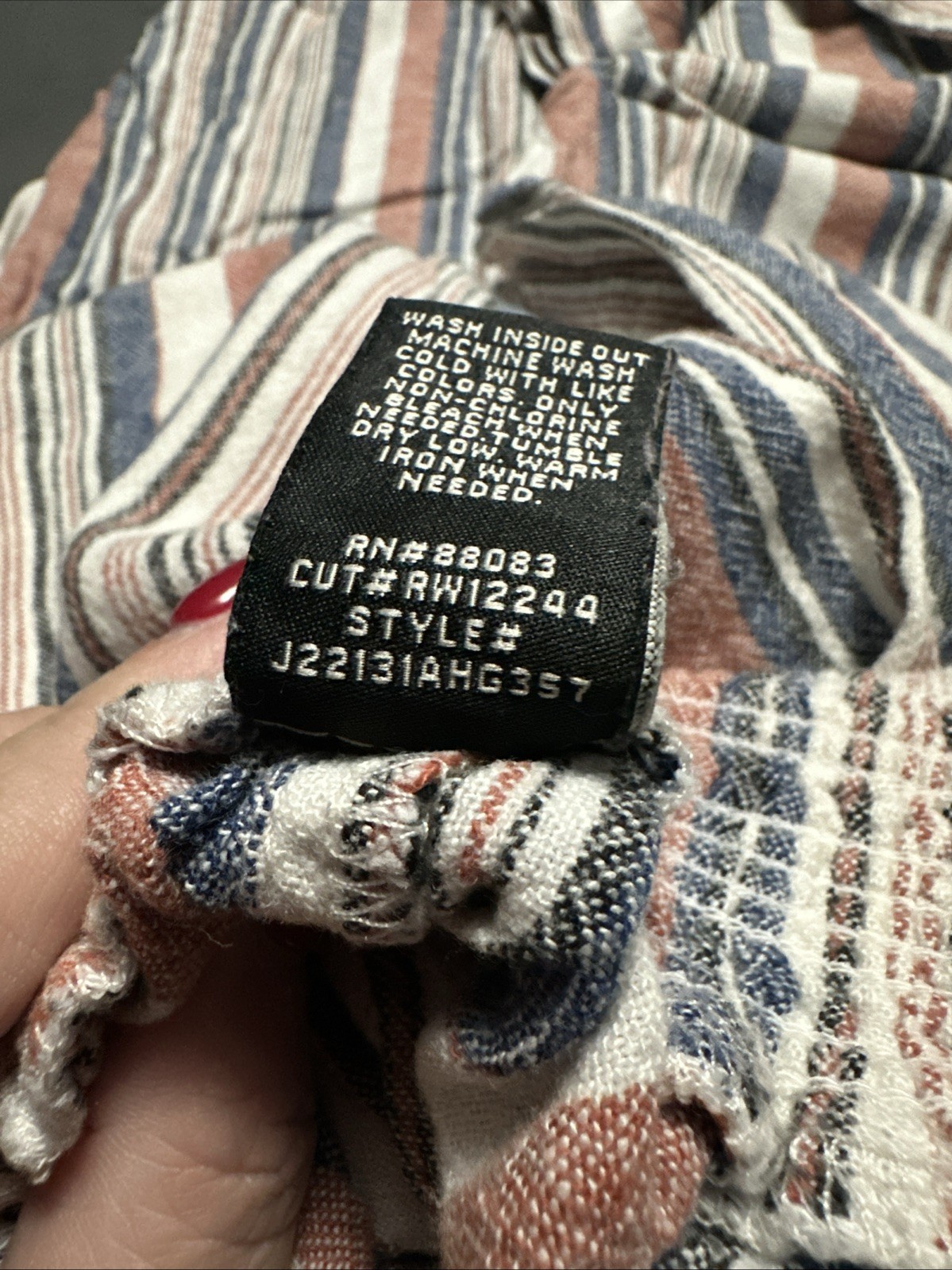 American Original Rewash Small Pants Tan Cream, Linen Rayon, Elastic Waist