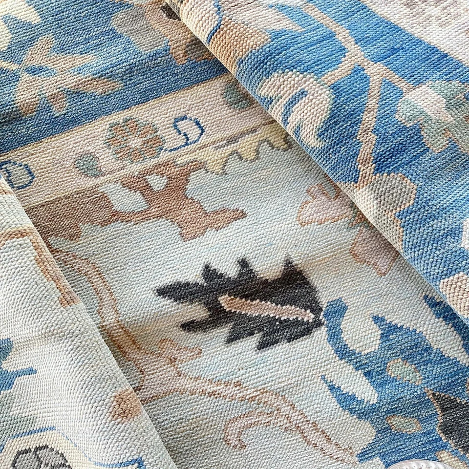 Alfombras Oushak vintage 8x11 9x12 10x14 12x15 alfombra grande anudada a mano para sala de estar Foto 3 de 4