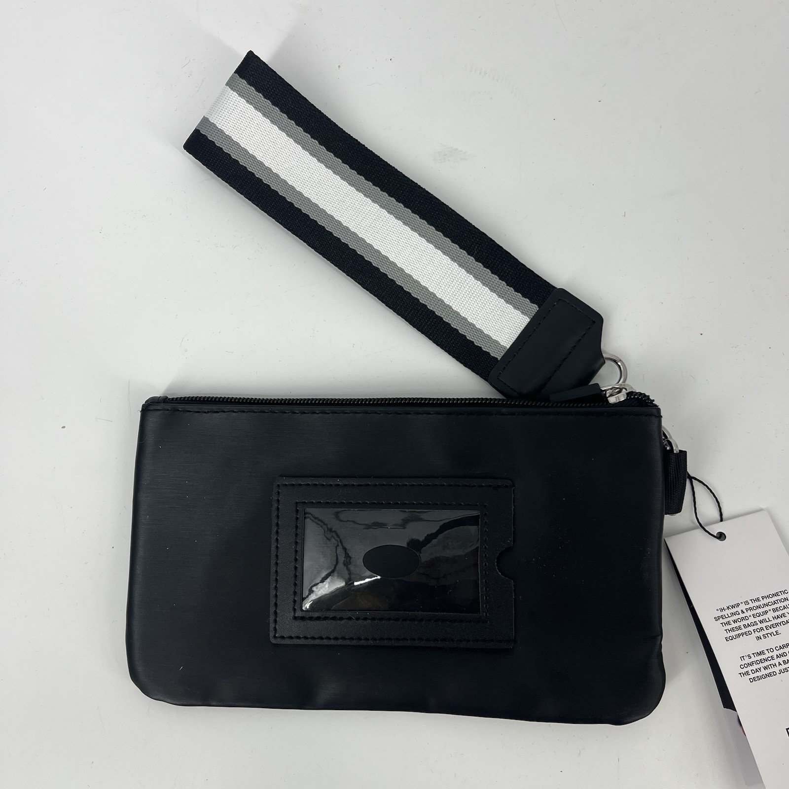 IHKWIP XL Everyday Essentials RFID Wristlet Pouch Black Zip Pocket Strap Clutch thumbnail 8