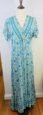 Silver Wishes Floral Maxi Wrap Look Dress Size 18 Flutter Sleeve V Neck RRP$95
