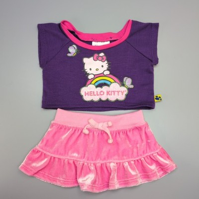 Build A Bear Hello Kitty lila Top und rosa Veloursrock Outfit