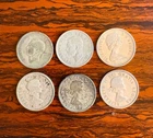 (LOT OF 6) 1944-1965 Canada Quarter .80 Silver Canadian 25c Cent Coin