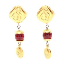 Chanel Mademoiselle Earrings /Red Women Gold One Size