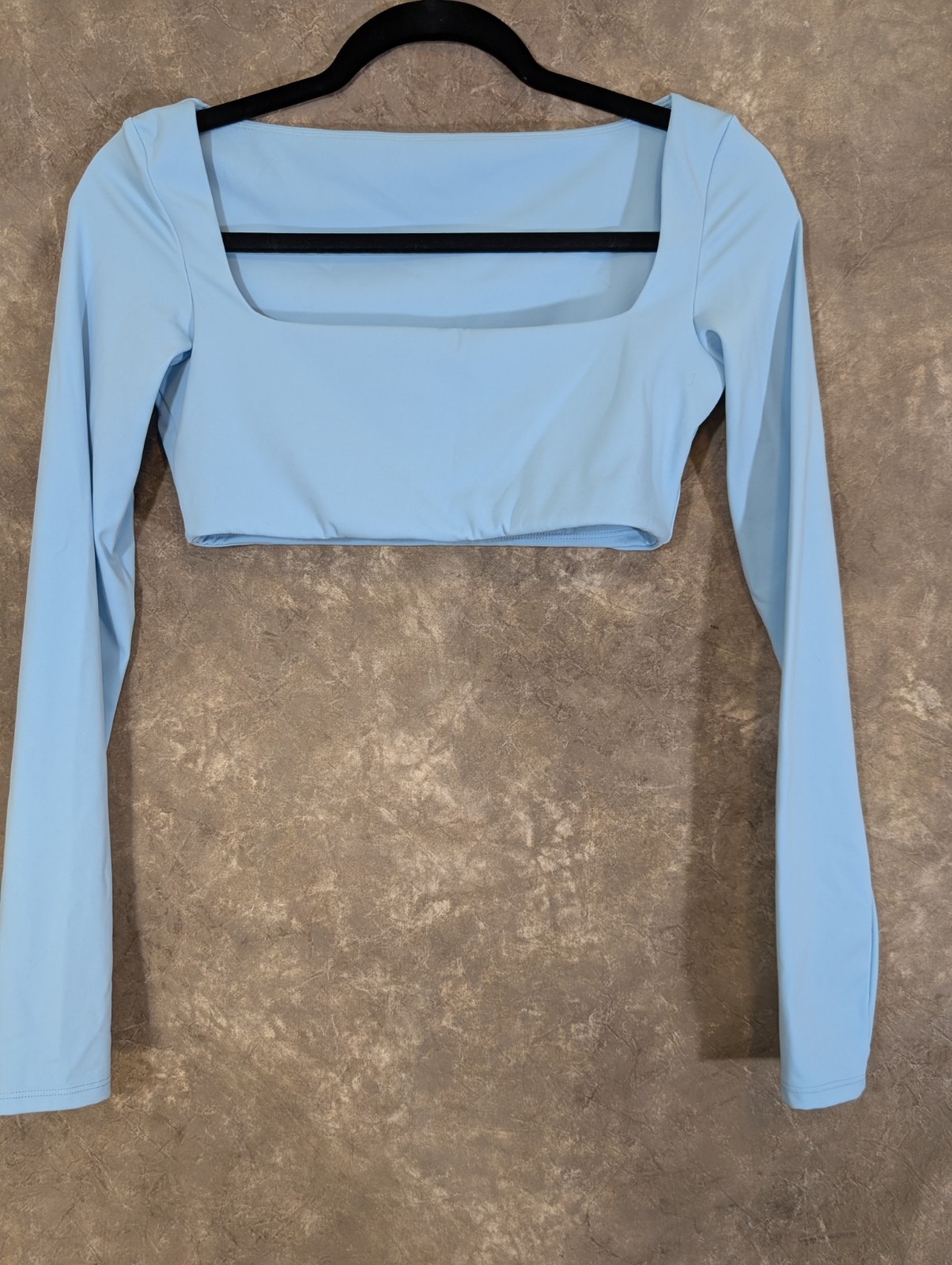 PCheeBum Women's Blue Athleisure Stretchy Long Sleeve Pullover Top