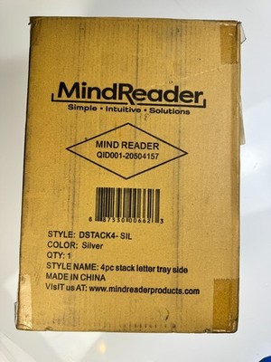 Mind Reader 4-Tier Stackable Paper Tray Organizer Silver Metal Mesh Desktop File