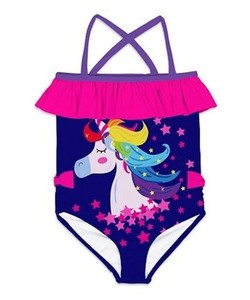 NWT Sunshine Swing Girls Unicorn One Piece Swimsuit Set Size 8