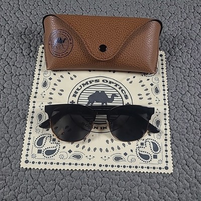 Humps Optics Sunglasses Monte Carlo Black Gold Frames UV Protection Case Cloth