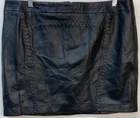 Genuine Leather Black Mini Skirt Side Stitch Detail By French Connection