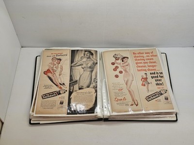 65+ Vintage 1940s-50s Pin-Up Art Calendar Pages Esquire Al Moore Scrapbook