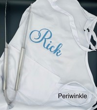 White Aprons, Embroidered, Smock, Monogrammed For Cooking or Gardening.