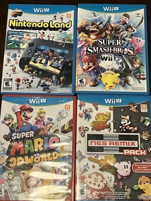 Wii U Game Lot (4) Nintenoland Nes Remix / Super Smash Bros Mario