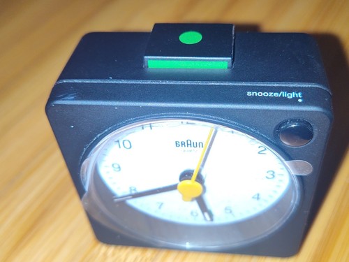 Braun  Classic Analog Travel Alarm Clock Black- BC02XBW - Picture 7 of 12