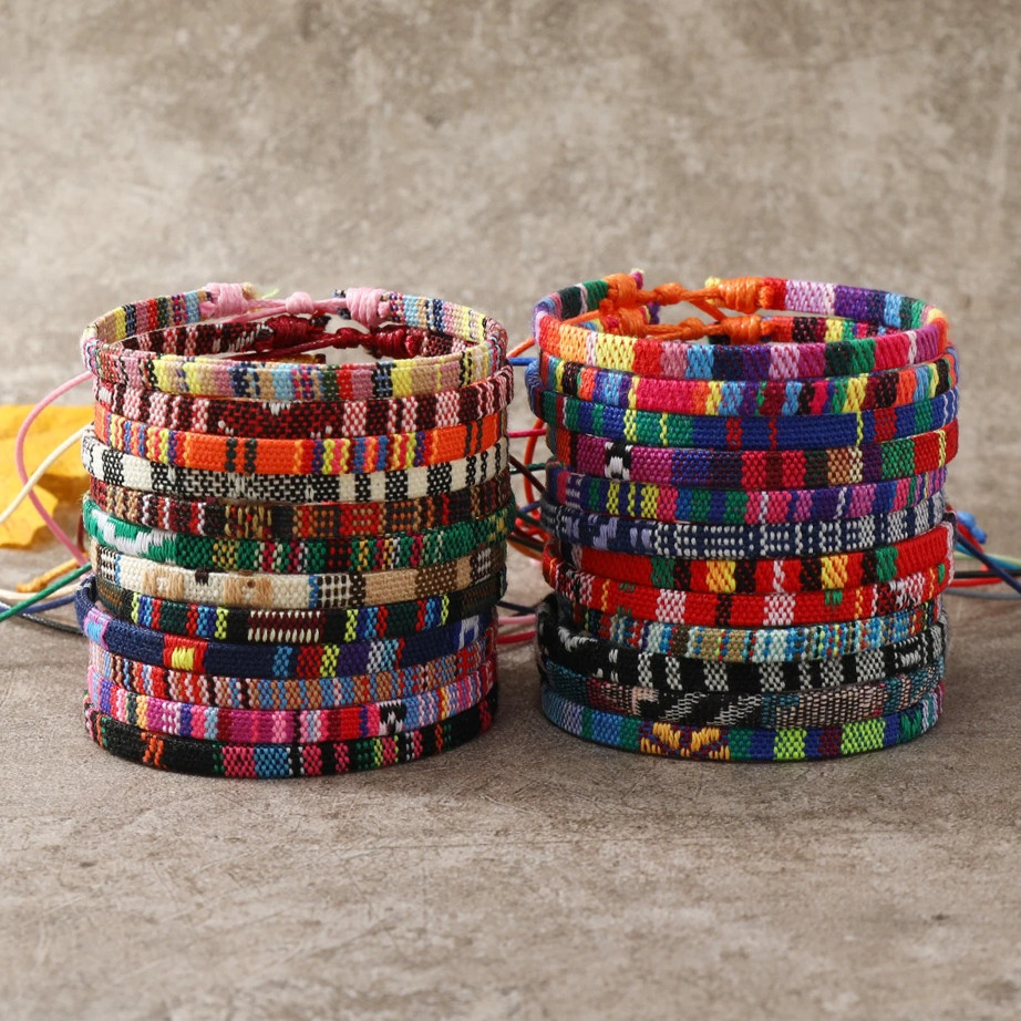 24Pcs Bohemian Surfer Bracelets Set Braided Friendship Beach Jewelry
