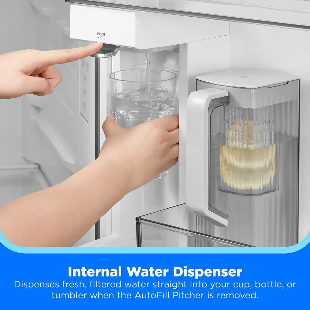 Midea Stainless Steel 24.5 cu. ft. Counter Depth Refrigerator Internal Water