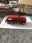 Vintage 1960's Tonka Jeep Wagoneer Fire Chief Car Pressed Steel 9" Red.