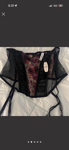 RARE NWT 2008 Victoria’s Secret Floral Corset Bustier M/L Y2K