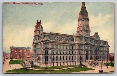 Vintage Indianapolis Court House Postcard 1912 Historic Landmark