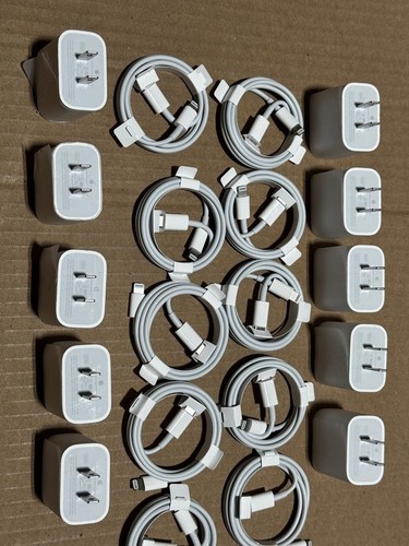 10 Pack Genuine Apple 20W USB-C Fast Charger (A2305) Power Adapter with Cable
