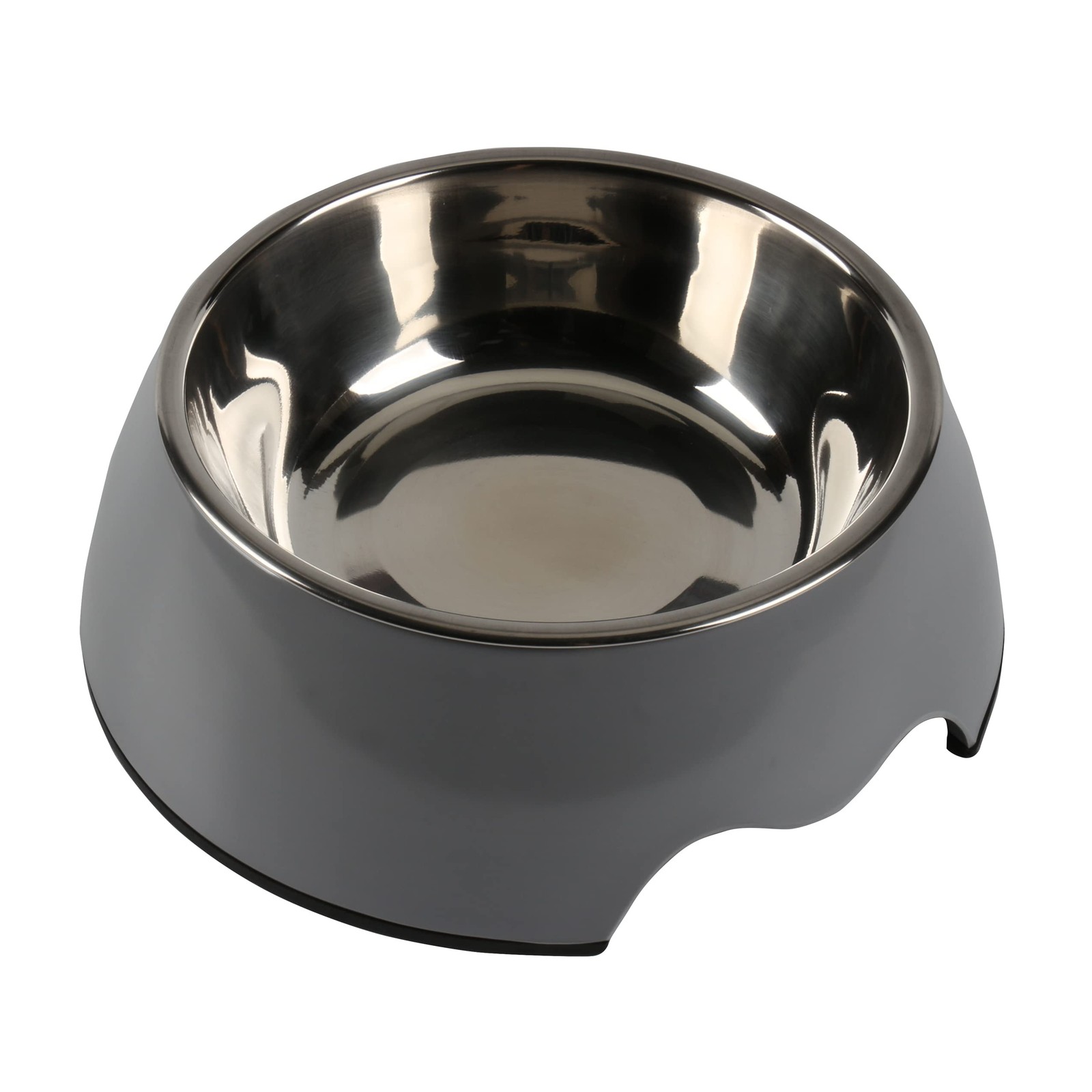 Bowl Non Skid 2-in-1 Stainless Steel Gray 14oz