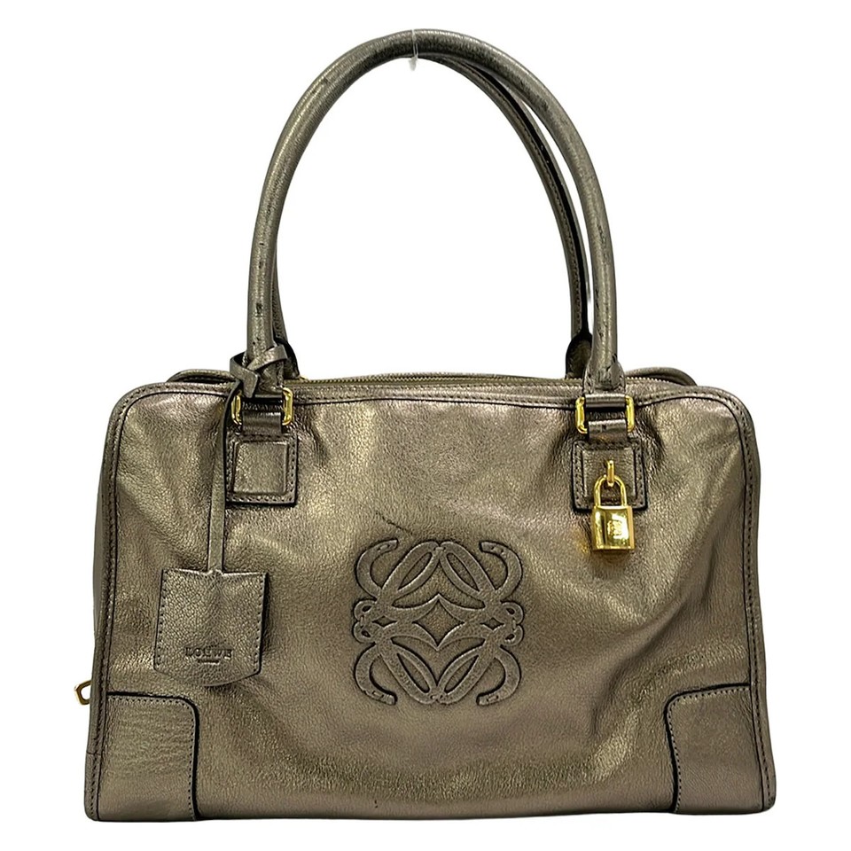 LOEWE Amazona 36 Gray Leather Handbag