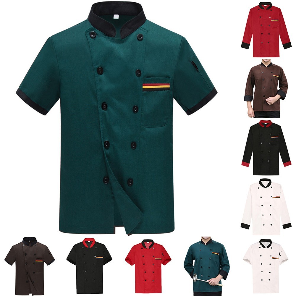 Camicia cucina unisex doppia fila colletto tortiera pasticceria uomo donna uniforme