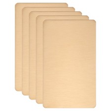 5pcs Metal Business Card 3.5x2.1x0.02 Inch Engraving Card Adhesive Copper Tone