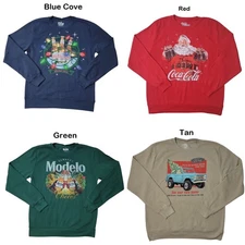 Men's Holiday Crewneck Graphic Print Fleece Sweatshirt