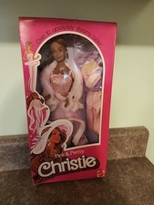 Vintage 1981 Pink & Pretty Christie Barbie Mattel AA bambola nera nuova con scatola Steffie stampo